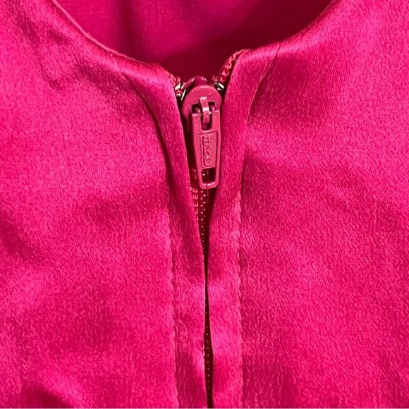 Vintage Mary Jo Bruno Pink 100%‎ Silk Knee Length Drape Dress Size 4 - Picture 11 of 13